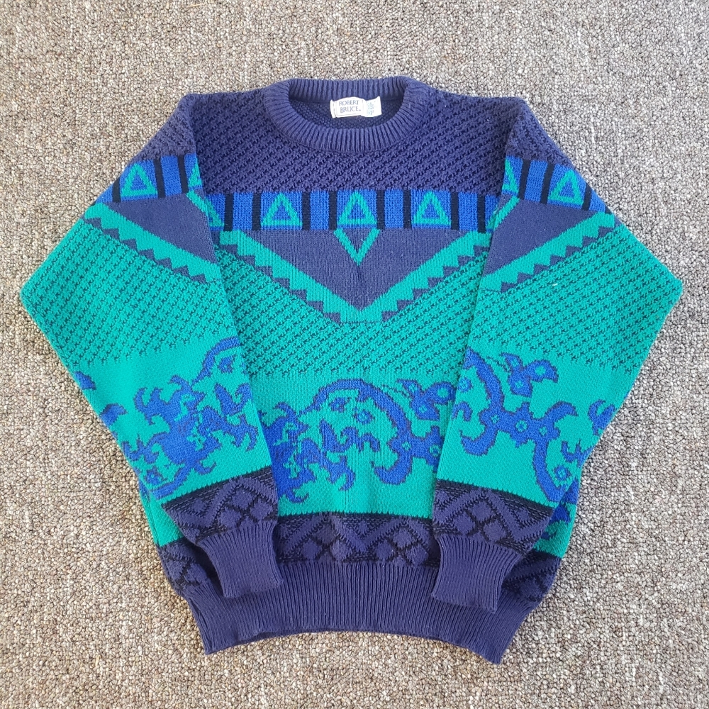 Men's Robert Bruce Made In USA Knit Type Pullover Sweater Size L Large